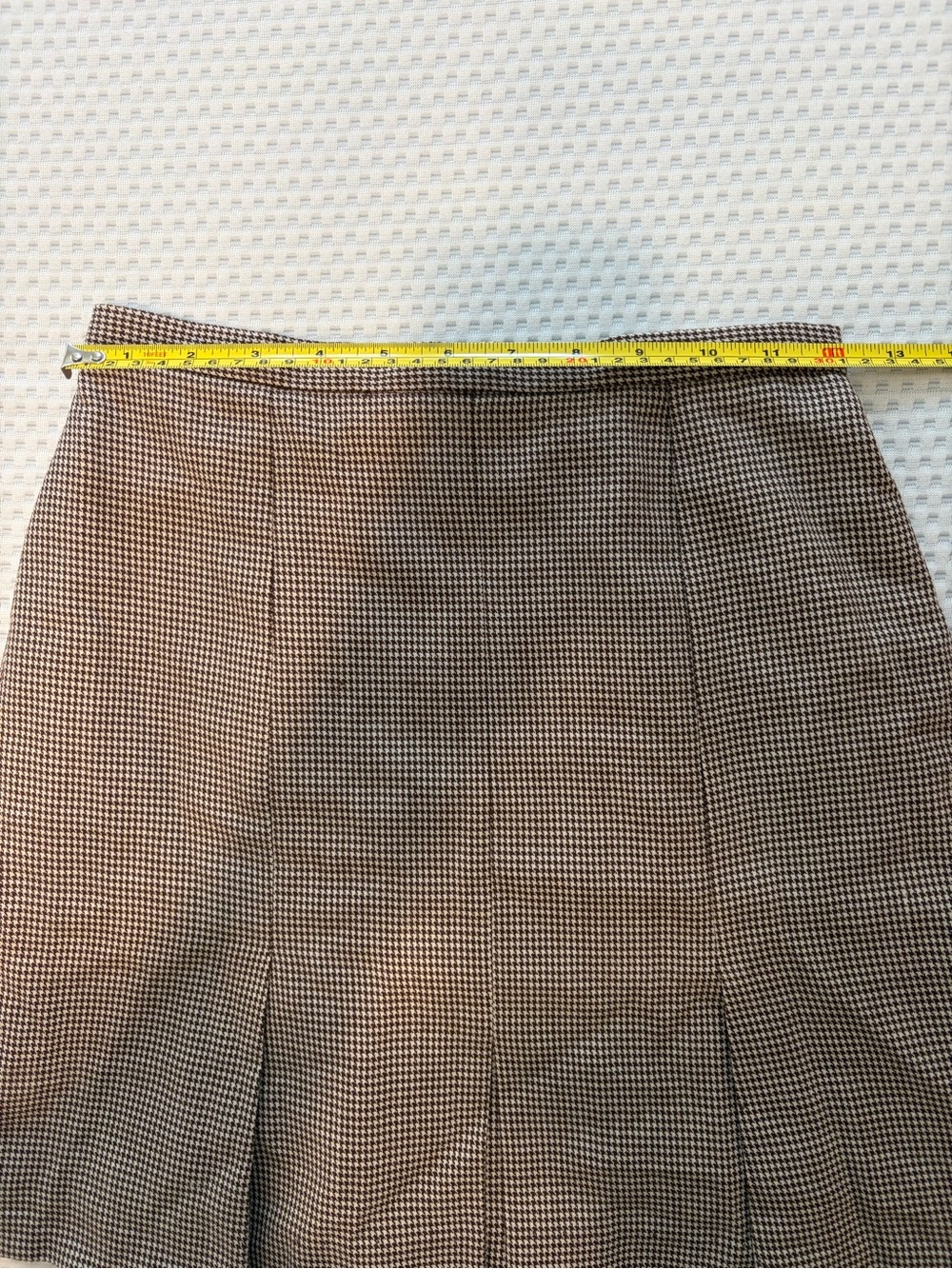 Barneys New York Wool Brown Houndstooth Blazer and Skirt Set - Picture 7 of 8